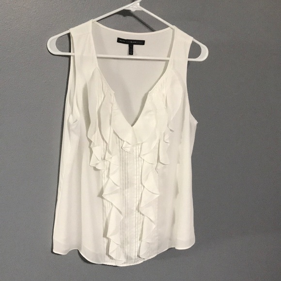 White House Black Market Tops - White House Black Market Front Ruffle Tank sz S
